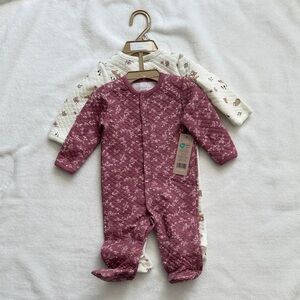 Cozy Kids One Piece in Purple and springtime print by Chickpea
